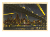 Night  Skyline under Brooklyn Bridge  New York City