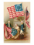 Betsy Ross with First Flag