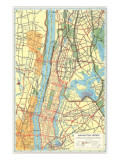 Map of Manhattan and Bronx  New York