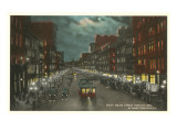 Moon over Salina Street  Syracuse  New York