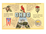 Ohio's Flag  Bird  Capitol  etc