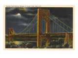 Moon over George Washington Bridge  New York City