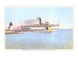 Steamer Rounding Brant Point  Nantucket  Massachusetts