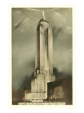 Blimp over Empire State Building  New York City