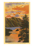 Sunset over Crater Lake  Oregon