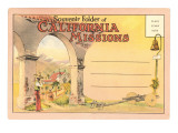 Postcard Folder  Souvenir of California Missions