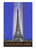 Vertically Lit Eiffel Tower