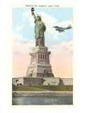 Statue of Liberty with Biplane  New York City