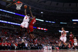 Miami Heat v Chicago Bulls - Game Five  Chicago  IL - MAY 26: Luol Deng and LeBron James