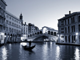 Gondola by the Rialto Bridge  Grand Canal  Venice  Italy
