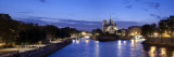 Notre Dame Cathedral and River Seine  Paris  France