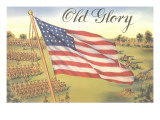 Old Glory  Flag with World War I Soldiers