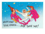 Extraterrestrial Vixens Fighting Over Astronaut