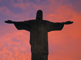 Christ the Redeemer Statue at Sunset  Rio De Janeiro  Brazil