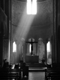 Prayer in Sant' Antimo Abbey Near Montalcino  Valle De Orcia  Tuscany  Italy