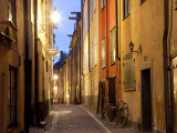 Historic Old Street in Gamla Stan (Old Town) in Stockholm  Sweden