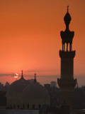 Egypt  Cairo  Islamic Quarter  Silhouette of Minarets and Mosques