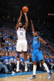 Dallas Mavericks v Oklahoma City Thunder - Game Three  Oklahoma City  OK - MAY 21: James Harden and