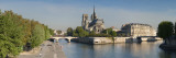 Notre Dame Cathedral and River Seine  Paris  France