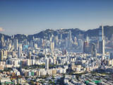 City Skyline of Kowloon and Hong Kong Island from Lion Rock  Hong Kong  China