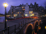 Keizersgracht Canal at Night  Amsterdam  Holland