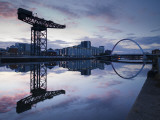 Scotland  Glasgow  Clydebank  the Finneston Crane and Modern Clydebank Skyline