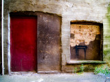 Derelict Door and Window with Graffiti
