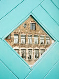 Traditional Building Reflected in the Window  Bruges  Belgium