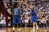 Dallas Mavericks v Miami Heat - Game One  Miami  FL - MAY 31: DeShawn Stevenson and Dirk Nowitzki