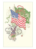 American and Irish Flags