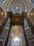 Detail of Bernini's Baroque Baldachin  St Peter's Basilica  Rome  Italy