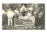 American Family Reunion with Flag