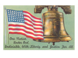 Flag  Liberty Bell and Pledge