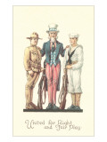Uncle Sam with Soldier and Sailor