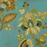 European Floral on Teal II