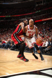 Miami Heat v Chicago Bulls - Game Five  Chicago  IL - MAY 26: Taj Gibson and Udonis Haslem