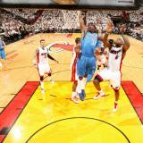Dallas Mavericks v Miami Heat - Game One  Miami  FL - MAY 31: Jason Terry and LeBron James
