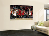 Miami Heat v Chicago Bulls - Game Five  Chicago  IL - MAY 26: LeBron James  Derricxk Rose  Mike Mil