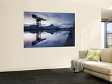 Scotland  Glasgow  Clydebank  the Finneston Crane and Modern Clydebank Skyline