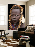 Portrait of Mursi Girl  Omo Valley  Ethiopia