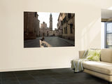 Tower of the Church of Saint John the Evangelist  Duomo on Left Parma  Emilia Romagna  Italy