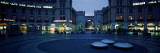 Buildings Lit Up at Dusk at a Town Square  Karlsplatz  Munich  Bavaria  Germany