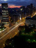 Aerial View of Traffic in a City  Avenida Del Libertador  Retiro  Buenos Aires  Argentina