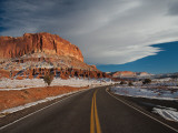 Highway Passing Through a Landscape  Utah State Route 24  Capitol Reef National Park  Torrey
