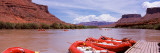 Inflatable Rafts at a Pier  Colorado River  Moab  Grand County  Utah  USA