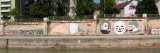 Graffiti on a Wall at the Riverside  Wien River  Vienna  Austria