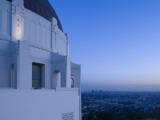 Observatory with Downtown at Dusk  Griffith Park Observatory  Los Angeles  California  USA