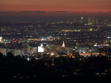 City Lit Up at Dusk  Hollywood  Los Angeles  California  USA