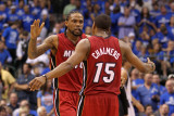 Miami Heat v Dallas Mavericks - Game Three  Dallas  TX -June 5: Mario Chalmers and Udonis Haslem