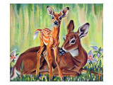 "Doe and Fawn in Forest " June 1  1940